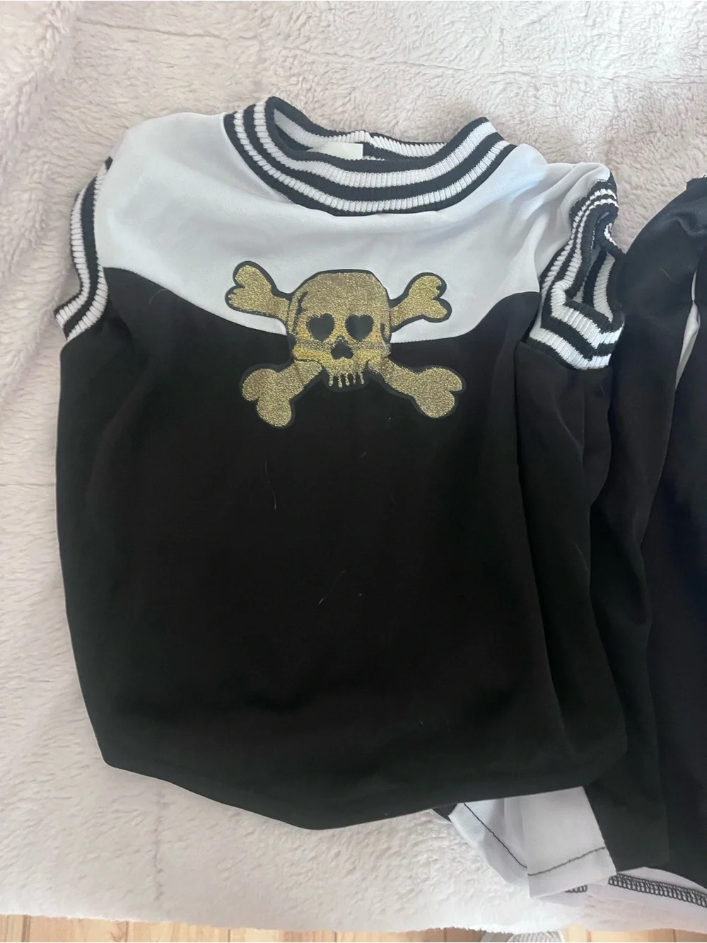 Girls Black and White Skull Cheerleader Costume Size 12-14